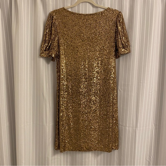 NWOT Gold Sequin Mini Dress - Picture 2 of 4